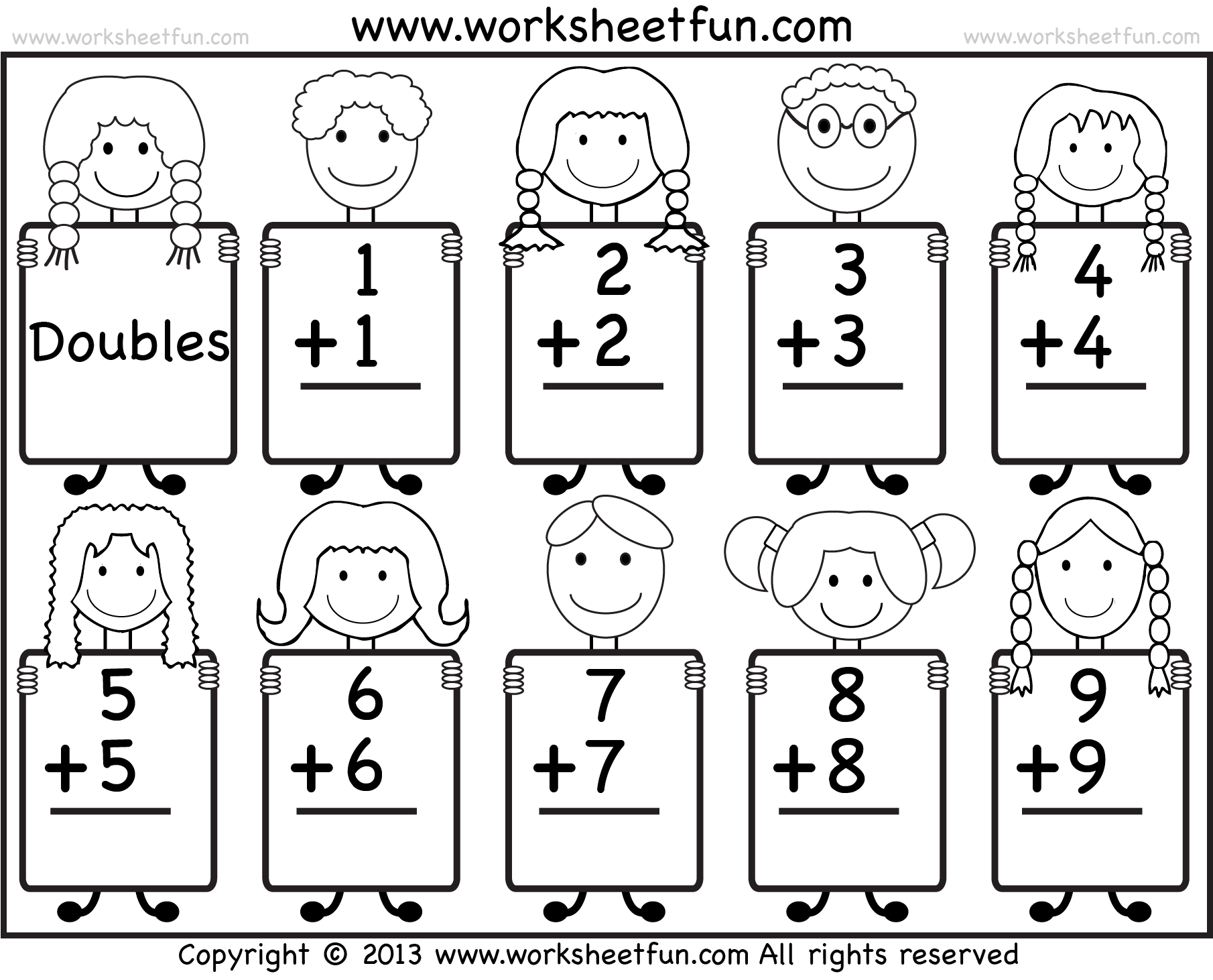 Collection Of Doubles Math Worksheets 1st Grade