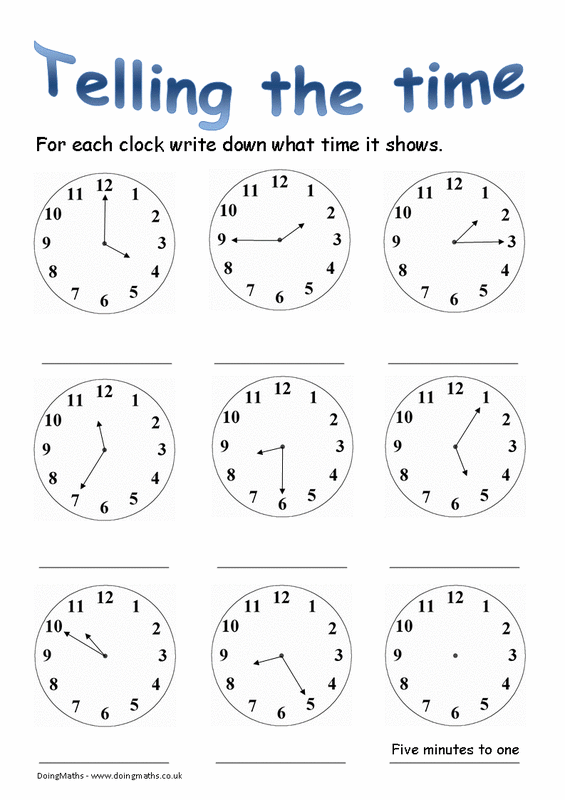 Collection Of Easy Math Time Worksheets