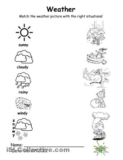 Collection Of Free Preschool Worksheets On Weather