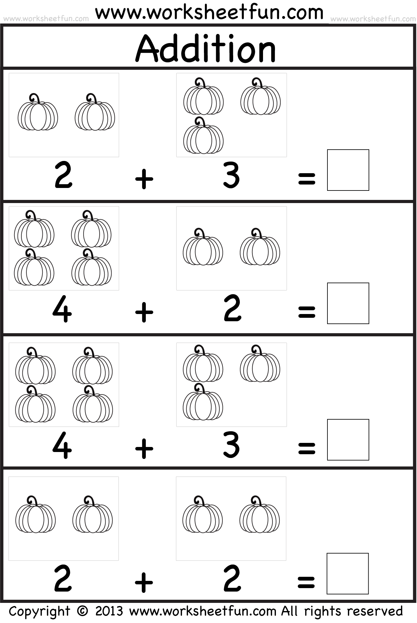 Collection Of Free Printable Math Addition Worksheets Kindergarten