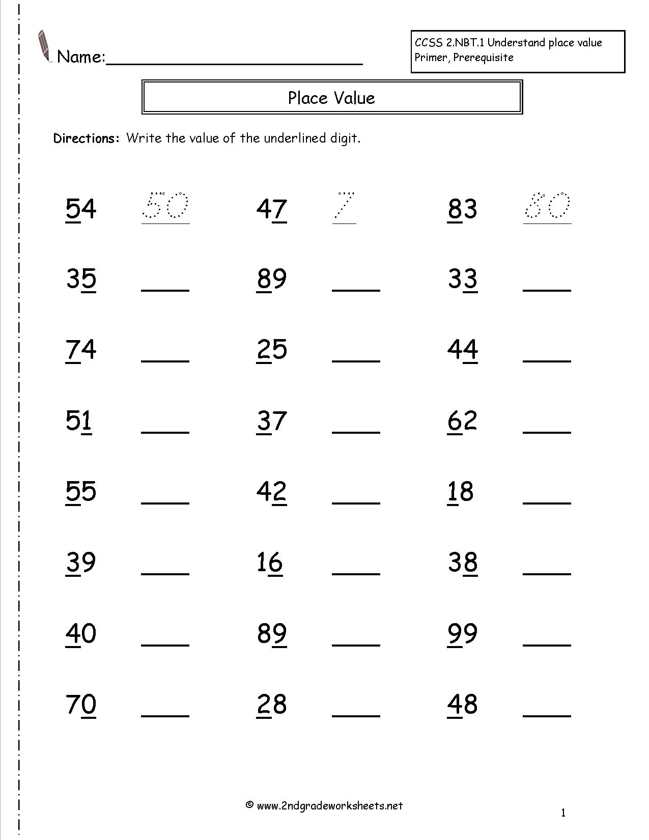 Collection Of Free Worksheets On Place Value