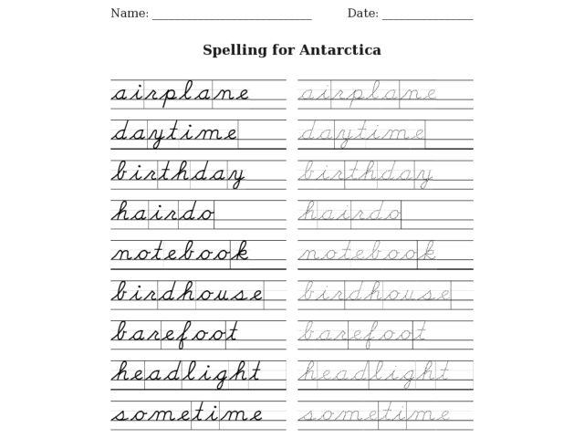 Collection Of Handwriting Worksheets For 4th Grade