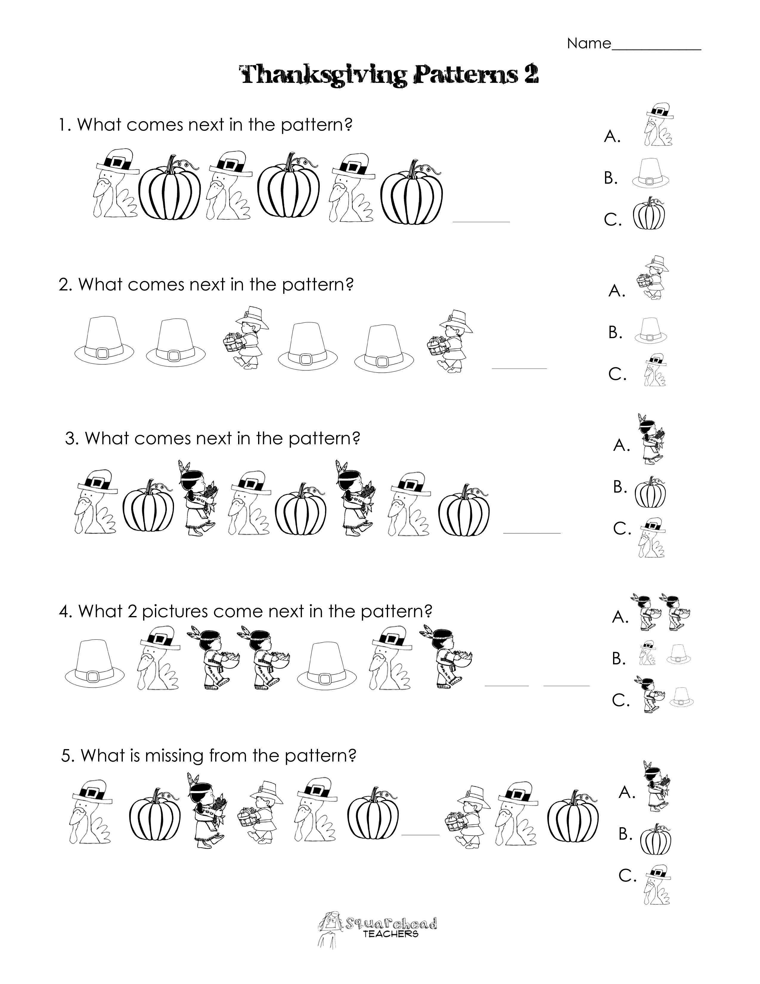 Collection Of Kindergarten Pattern Worksheets Pdf
