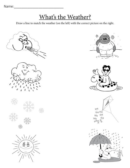 Collection Of Kindergarten Weather Worksheets