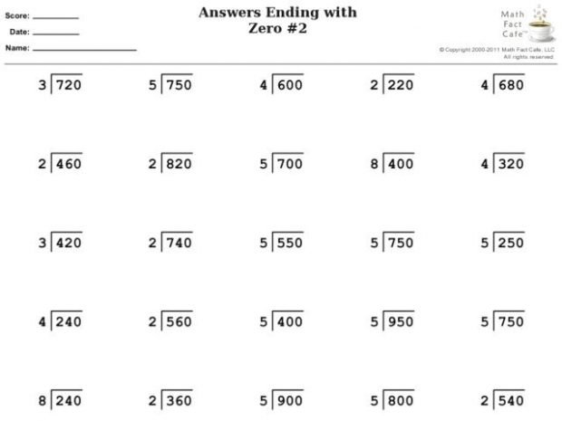 Collection Of Long Division Worksheets 4th Grade Answers