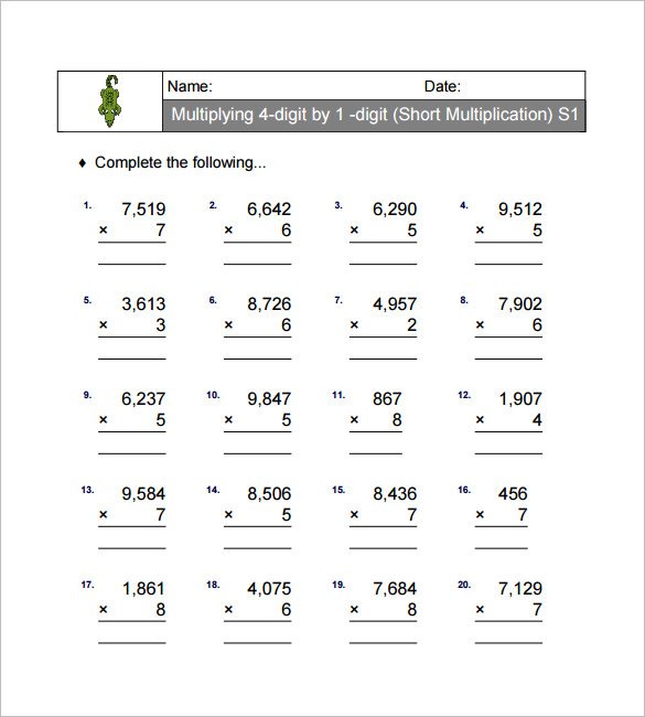 Collection Of Long Division Worksheets For Middle School