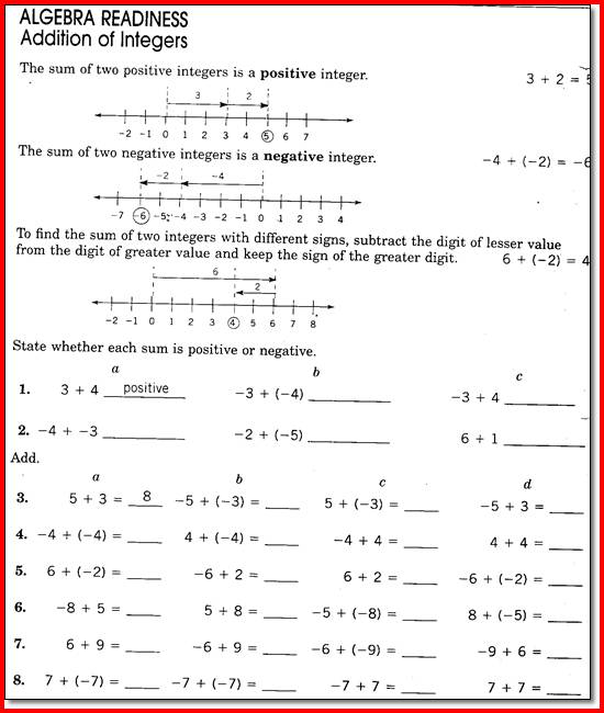 Collection Of Math Worksheets For 8 Graders