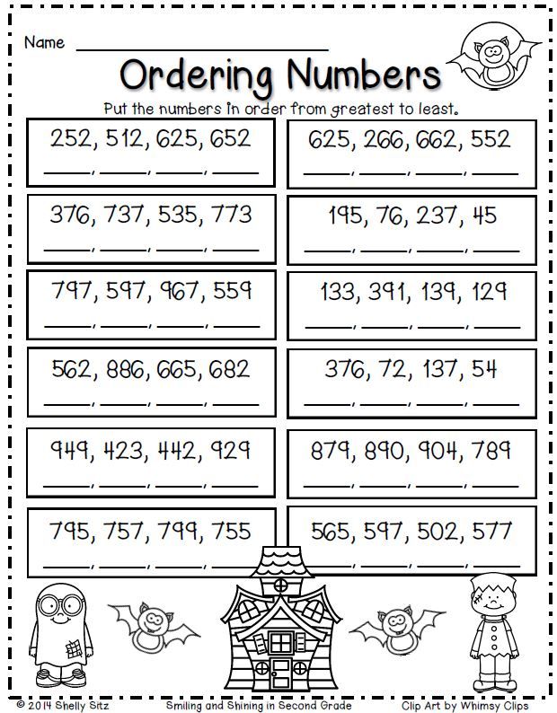 Collection Of Math Worksheets For Grade 3 Ordering Numbers