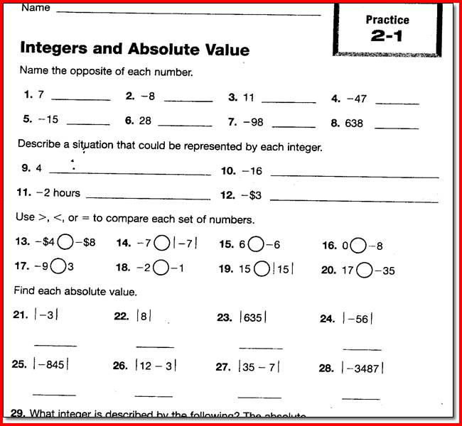 Collection Of Math Worksheets Grade 6 Algebra