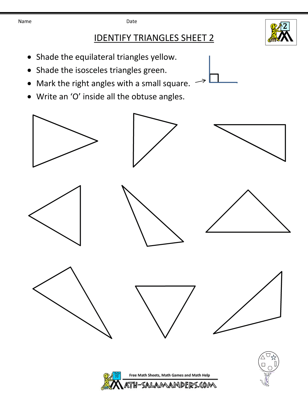 Collection Of Math Worksheets On Triangles