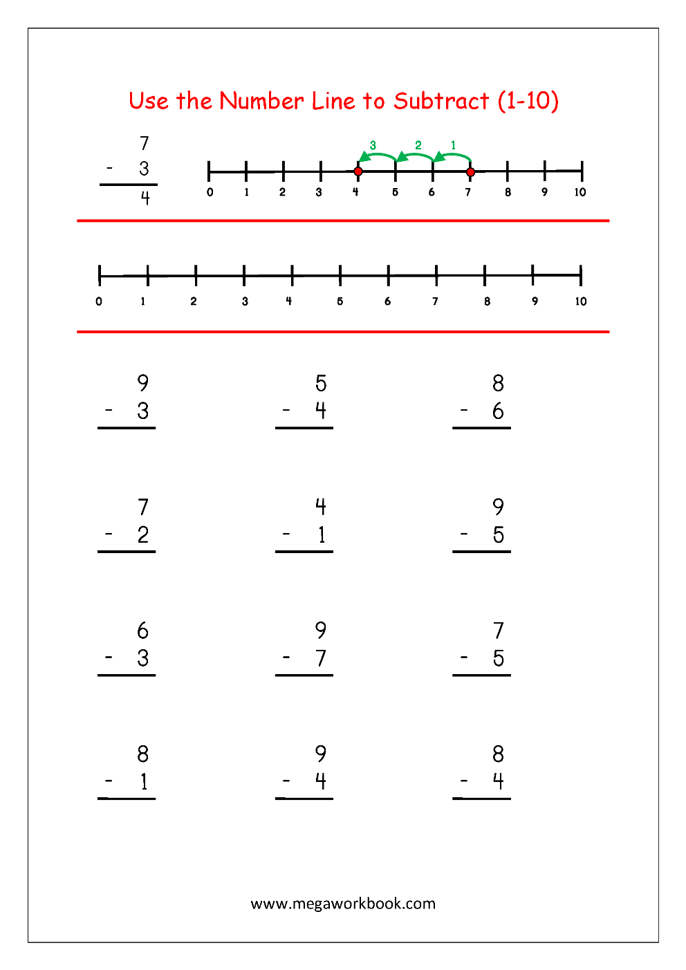 Subtraction Ks1 Worksheets