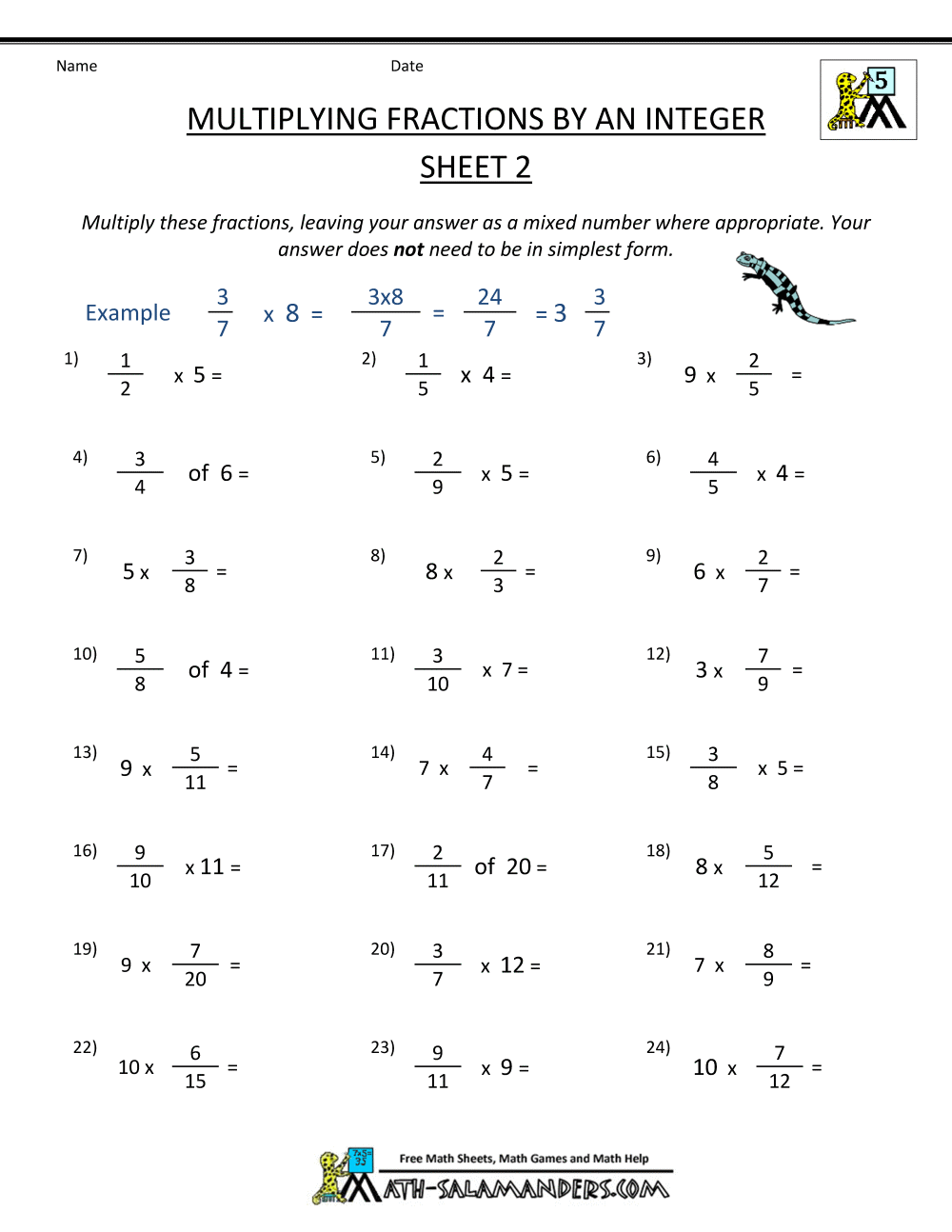 Collection Of Multiplication And Division Of Fractions Worksheets