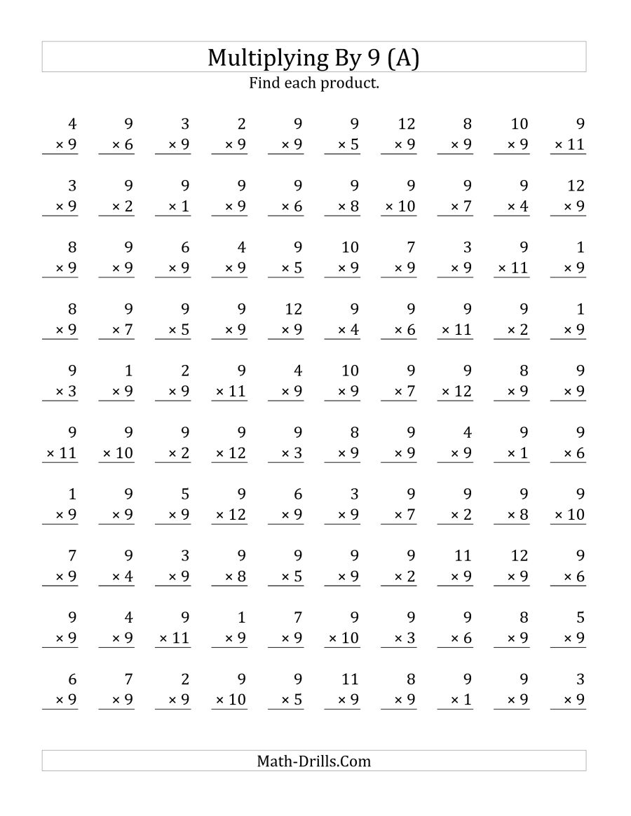 Collection Of Multiplication Worksheets 1 To 9
