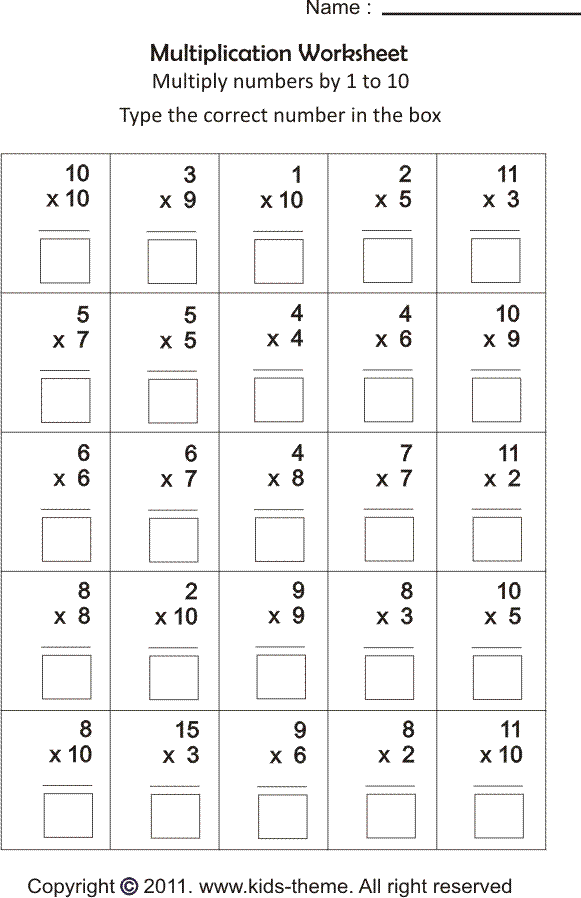 Collection Of Multiplication Worksheets For Year 2