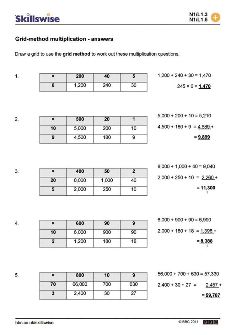 multiplication-grid-method-worksheets
