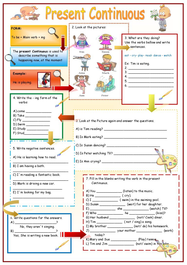 Collection Of Present Continuous Yes No Questions Worksheet Pdf