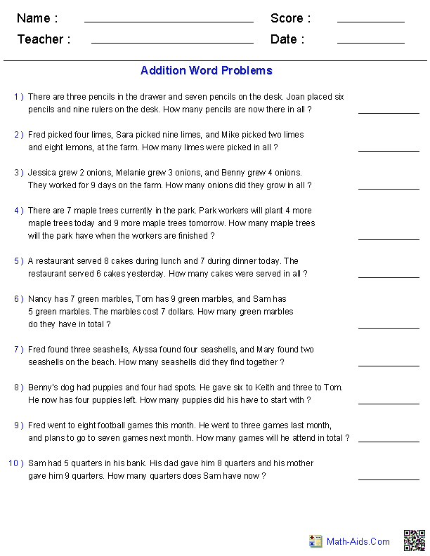 Collection Of Printable Math Word Problems Worksheets For 3rd