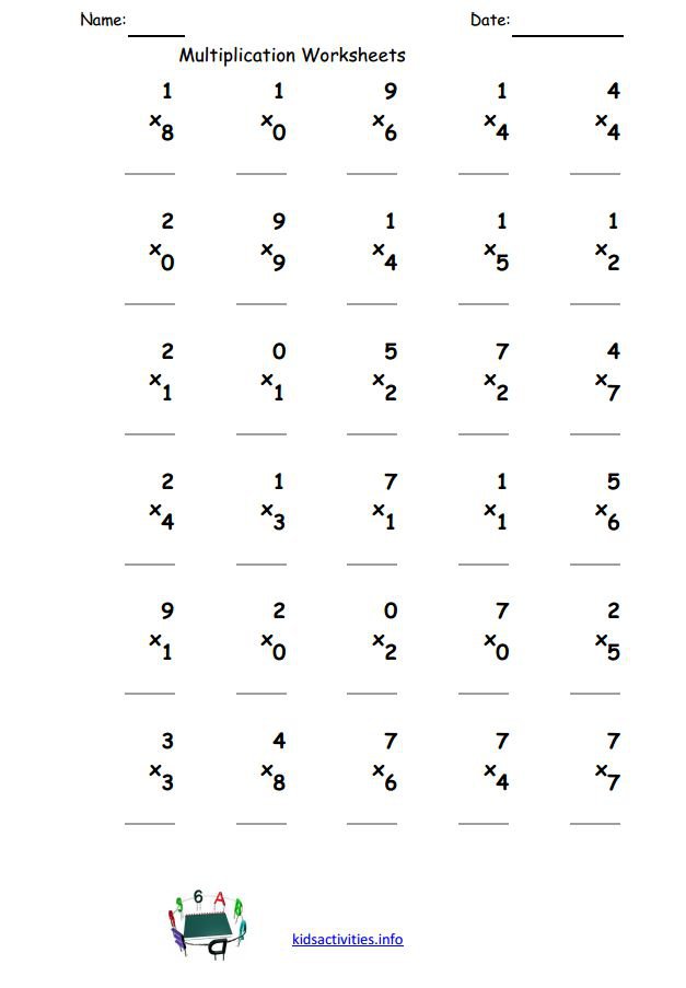 Collection Of Printable Multiplication Math Worksheets For 3rd
