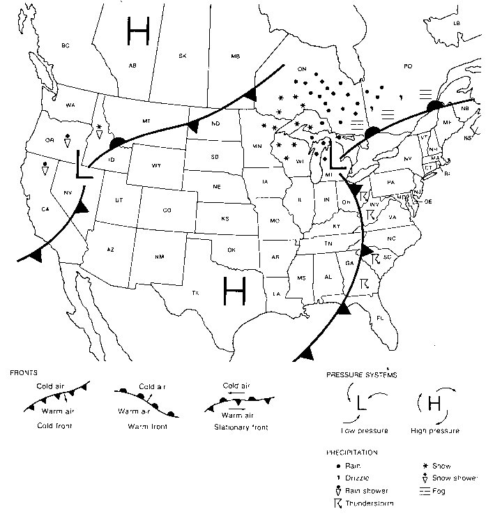 Collection Of Reading A Weather Map Worksheet