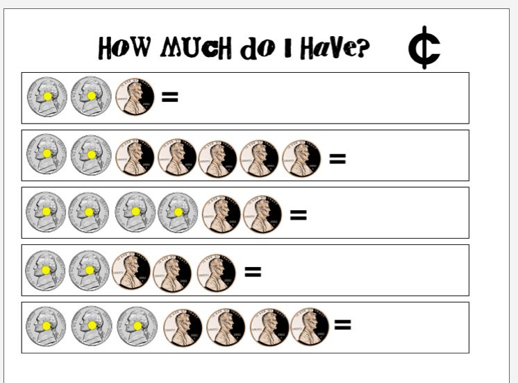 Collection Of Touch Math Money Worksheets Taylorgangclothingline