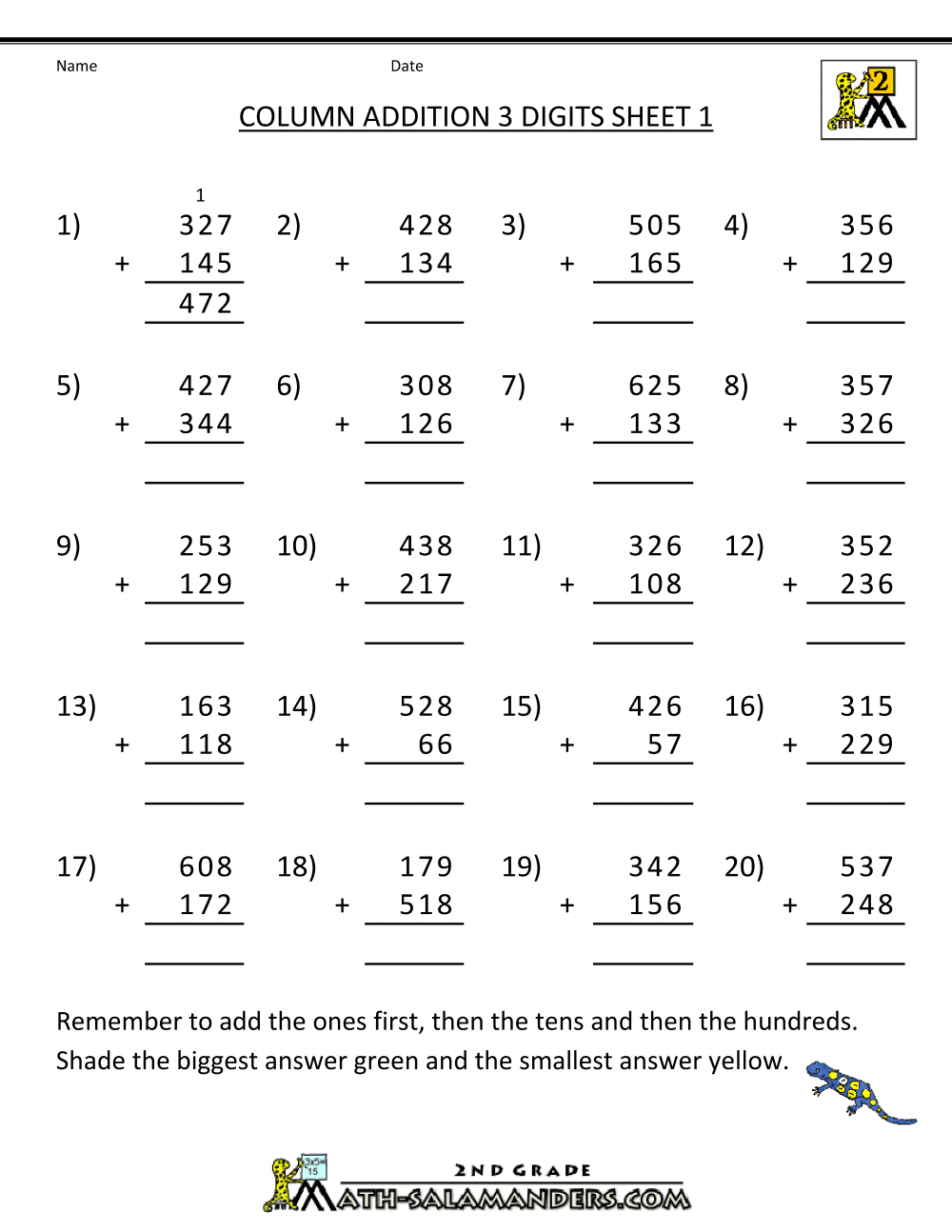 Collection Of Worksheets For Class 3 Maths