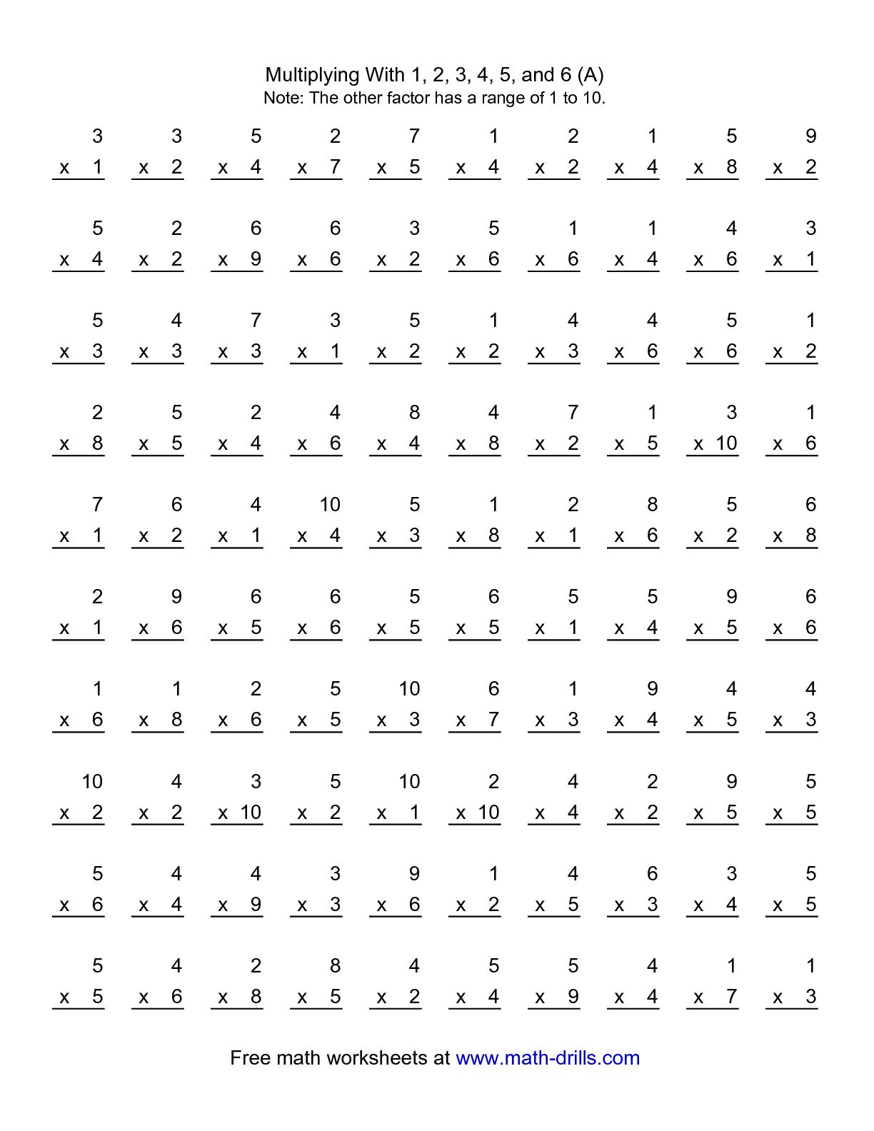Collection Of Worksheets Multiplying By 6