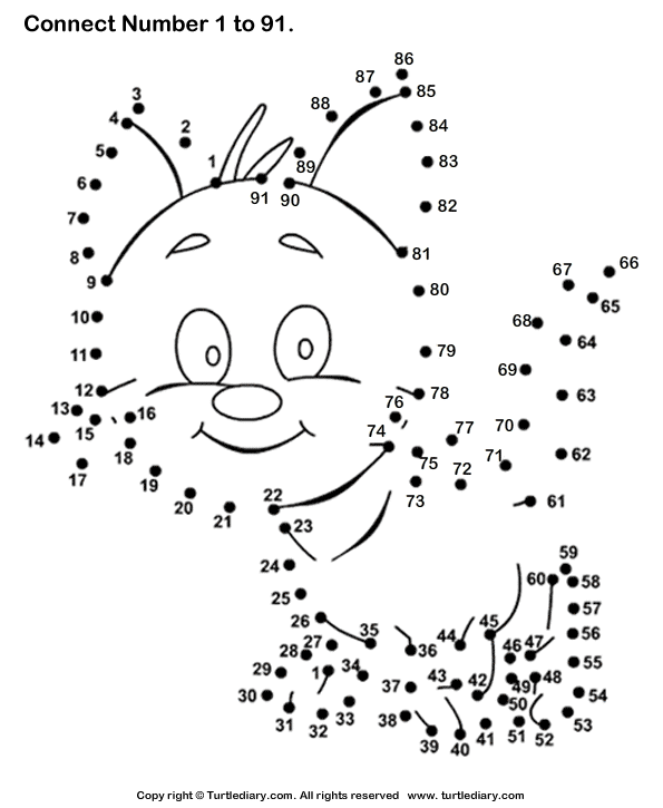 Connect Numbers One To Hundred Worksheet