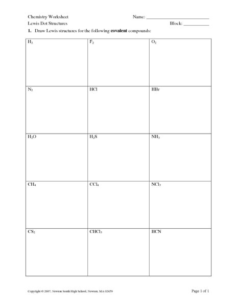 Covalent Lewis Dot Structures Worksheet The Best Worksheets Image ...
