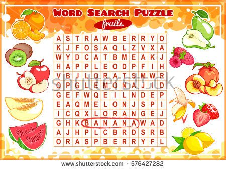 Educational Game Kids Word Search Word Stock Vector 576427282
