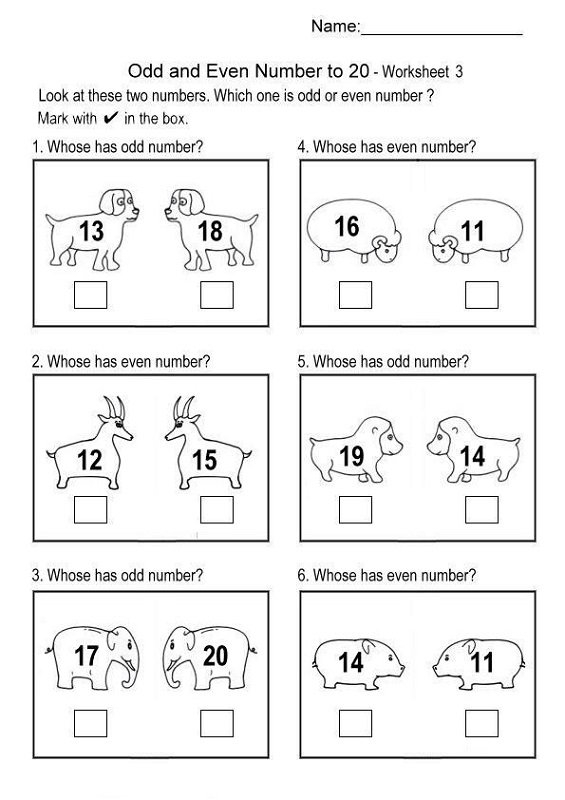 Worksheets On Odd And Even Numbers For Grade 2