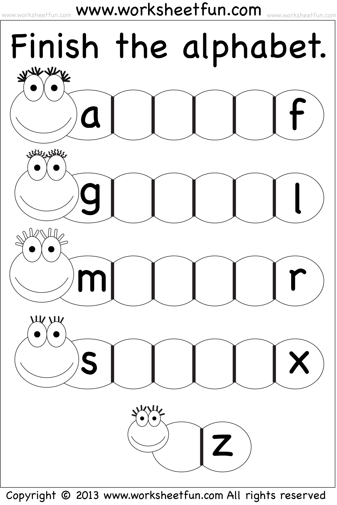 Fill In The Missing Alphabet Worksheets For Kindergarten 457706