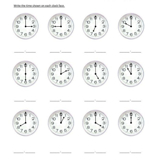 Clocks Worksheets For 1st Grade