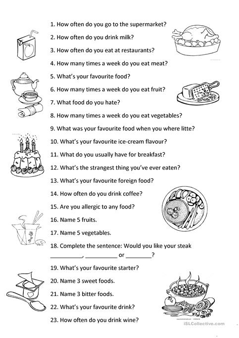 Food Vocabulary Worksheets Food Vocabulary Worksheets