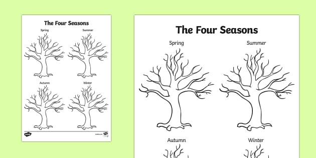 Four Seasons Tree Drawing Template