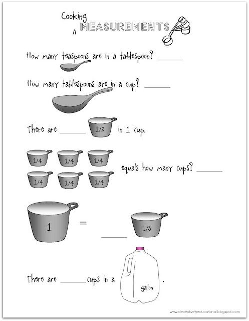 Free Printable Worksheet For Practicing Teaspoons, Tablespoons