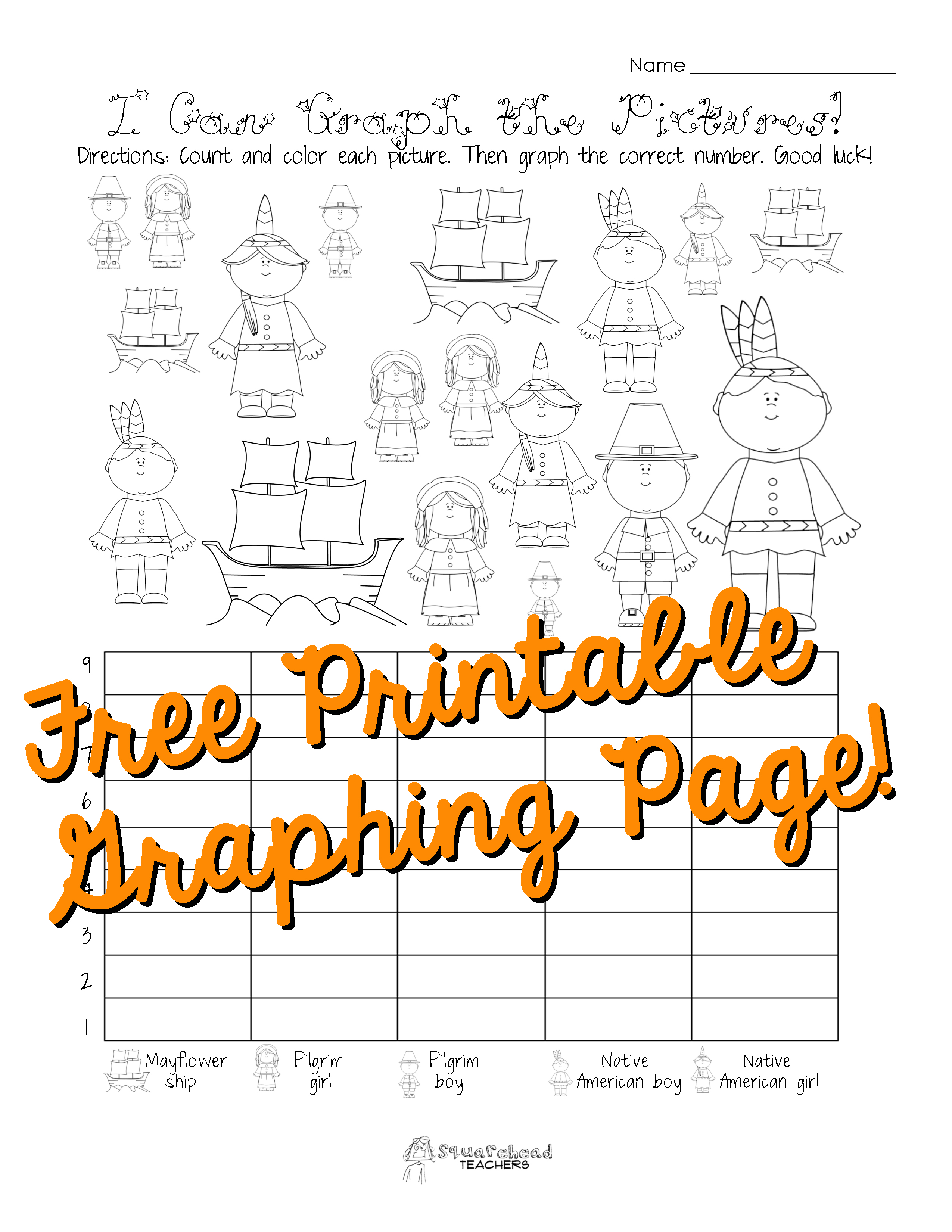 Free Thanksgiving Graphing Worksheet Kindergarten First Grade