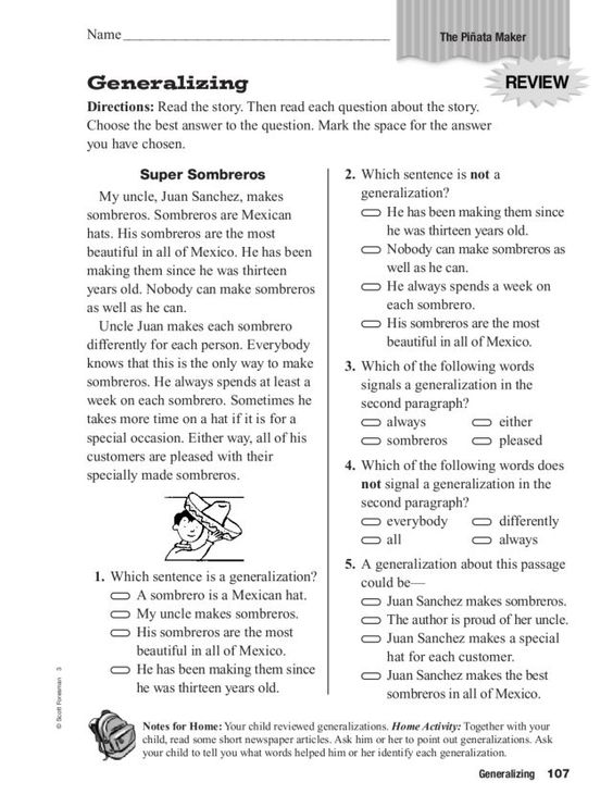 Generalization Worksheets  Worksheets  Ratchasima Printable