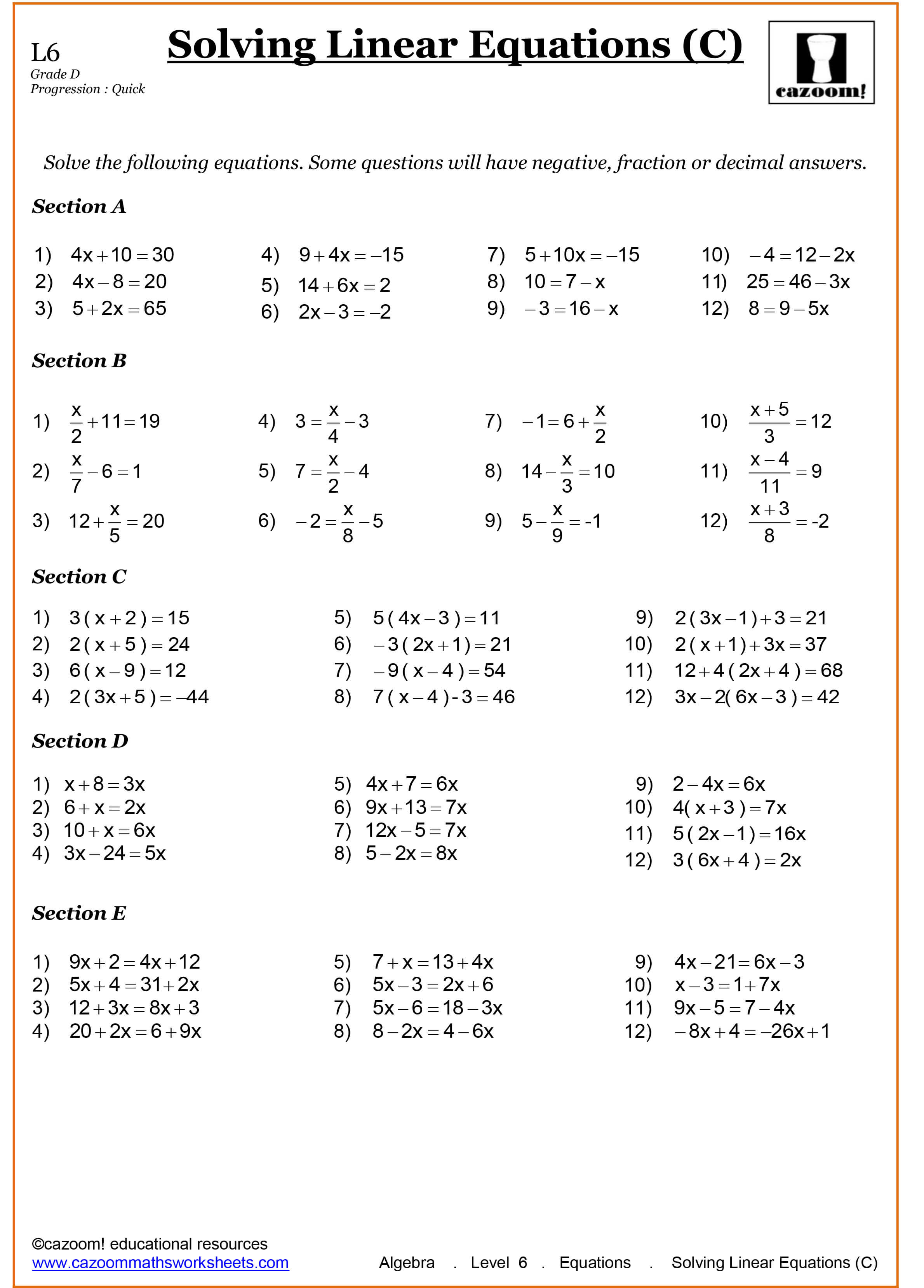 Grade 8 And 9 Math Worksheets 408869