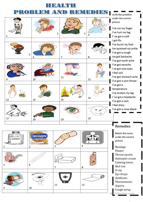 Health Problems And Remedies Worksheet