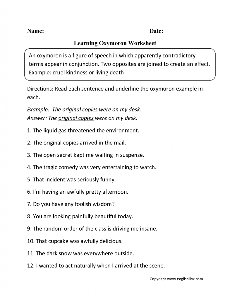 Hyperbole Worksheets 5th Grade The Best Worksheets Image