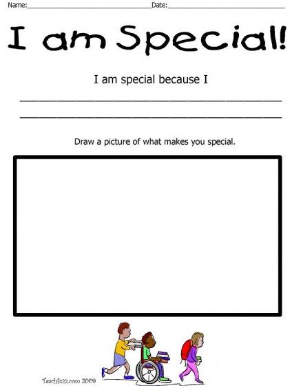 I Am Special Because Worksheet