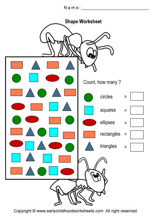 Kindergarten Counting Shapes Worksheets 692112