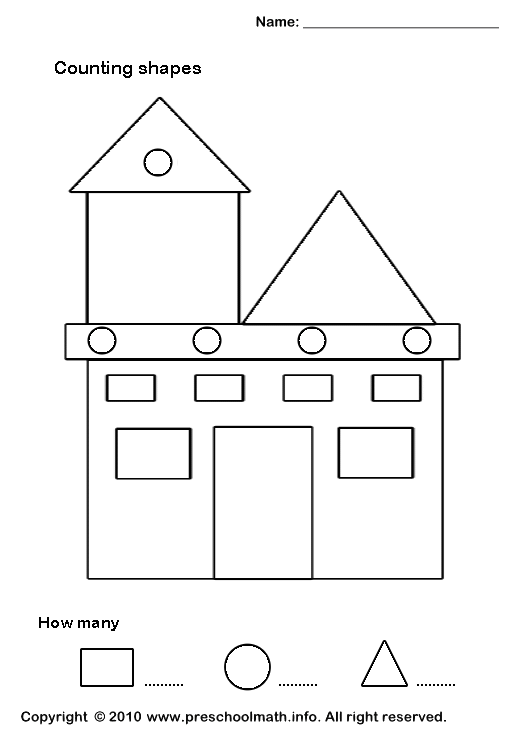 Kindergarten Counting Shapes Worksheets 692114