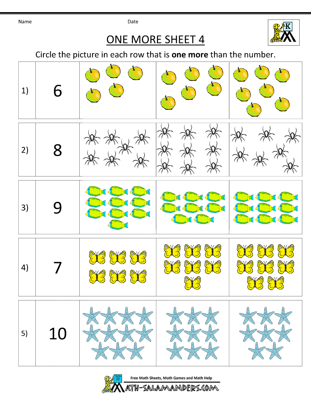 Kg Maths Worksheets