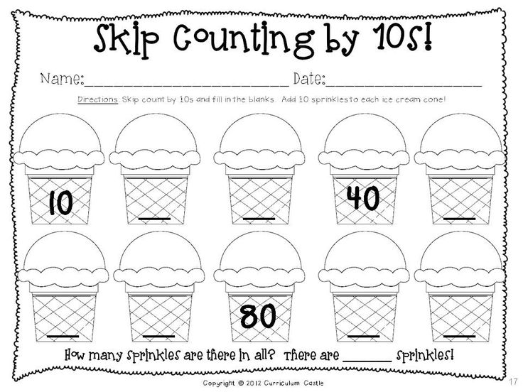 Kindergarten Skip Counting By 10 Worksheets 1018614