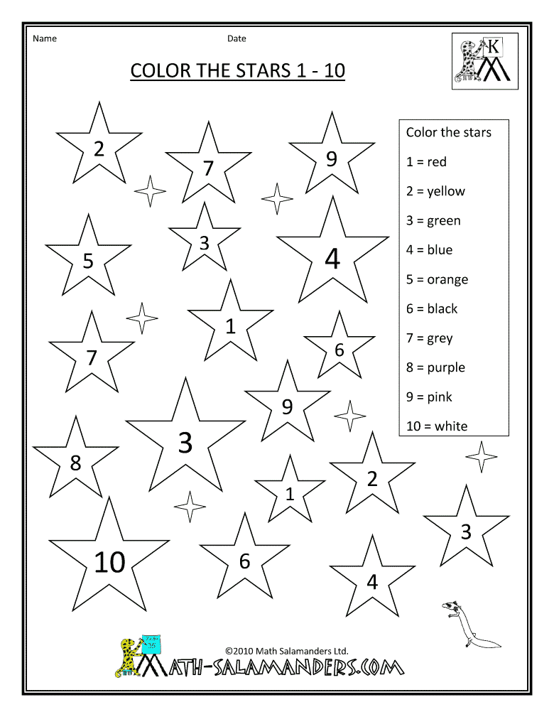 Kindergarten Worksheets For Numbers 1 10 24895