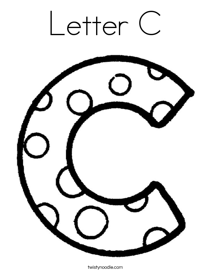 Letter C Coloring Page Twisty Noodle Pages | Free Worksheets Samples