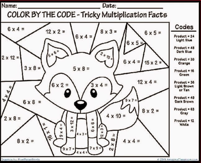 Math Coloring Worksheets For 3rd Grade 718479
