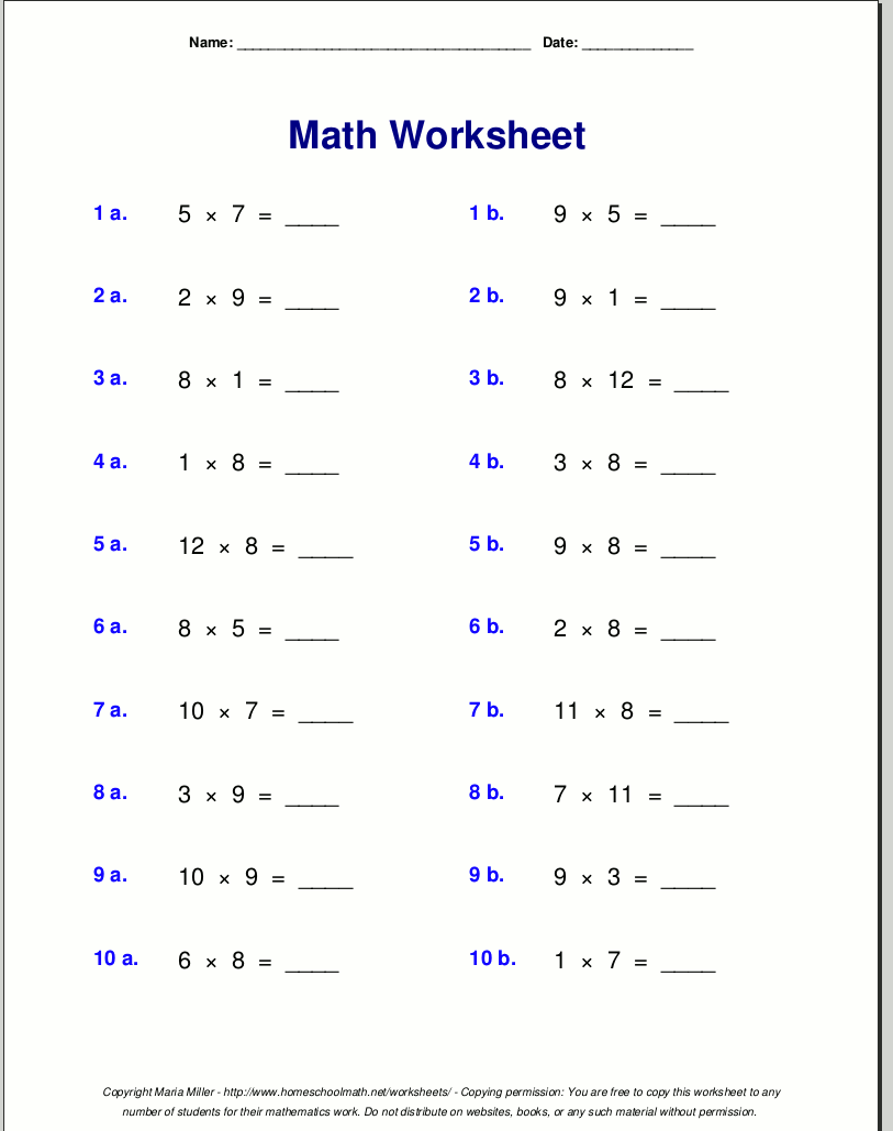 Math Worksheets 9 Times Table 1185757