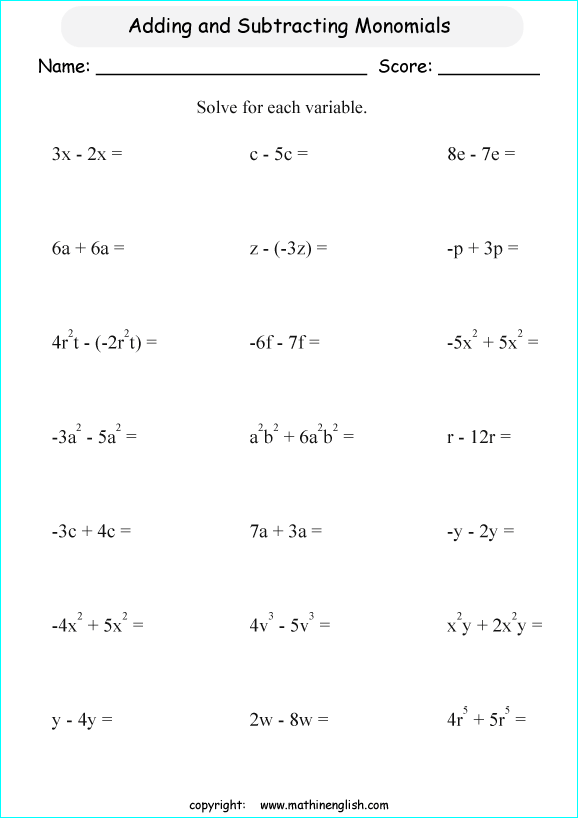 Math Worksheets Algebra Grade 6 1073743